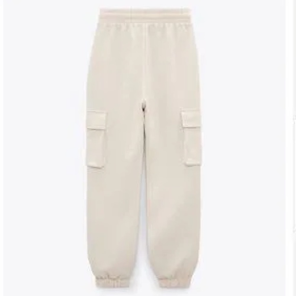 Zara Cream Sweatpants with Pockets